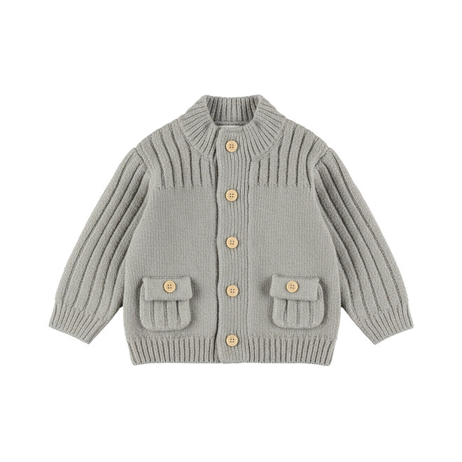 Dirkje boys’ cardigan, grey, knitted