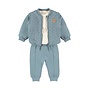 Dirkje boys’ set, blue: cardigan, long-sleeved top, jogging bottoms