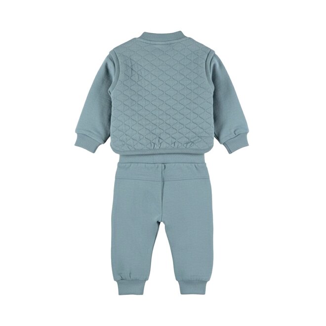 Dirkje Jungen-Set blau: Strickjacke, Langarmshirt, Jogginghose