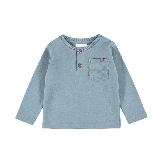 Dirkje jongens longsleeve blauw knopen