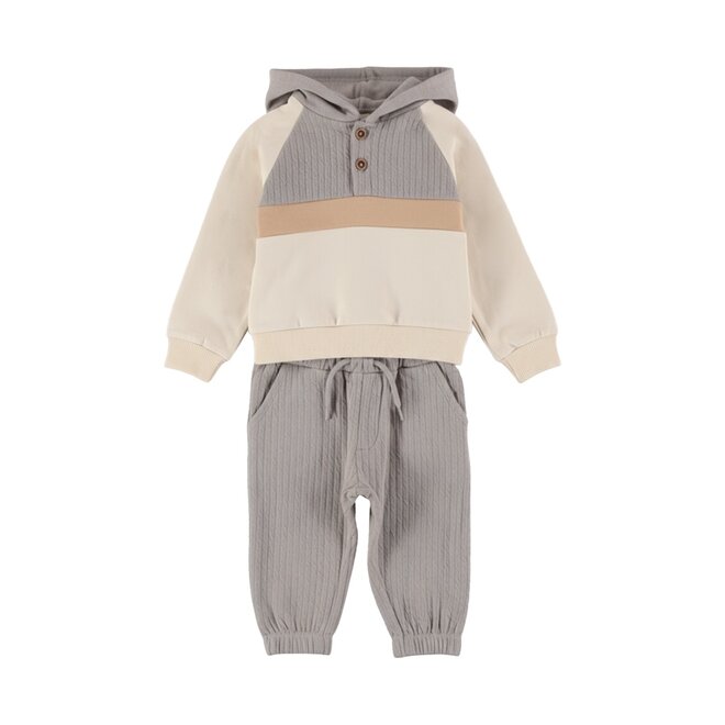 Dirkje jongens set hoodie broek grijs off white