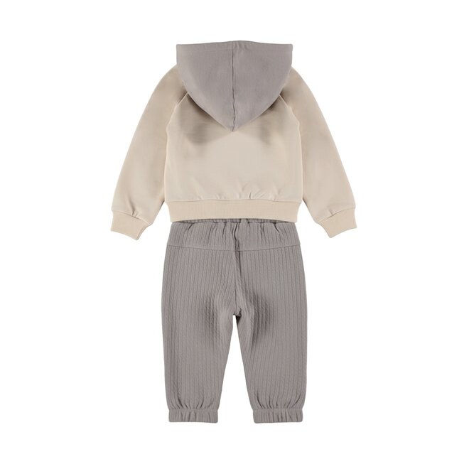 Dirkje boys’ set: hoodie and trousers, grey and off-white