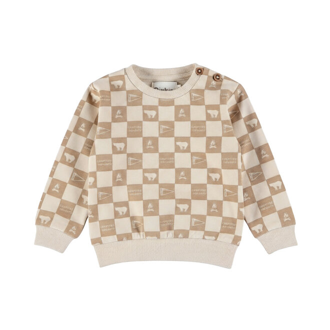 Dirkje Jungen-Pullover, cremefarben-beige, kariert