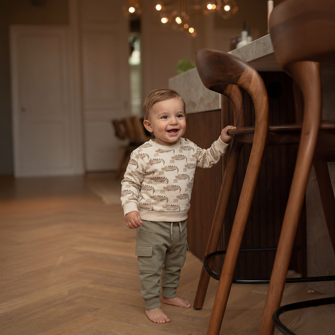 Dirkje Jungen-Jogginghose, grün, Cargo-Stil