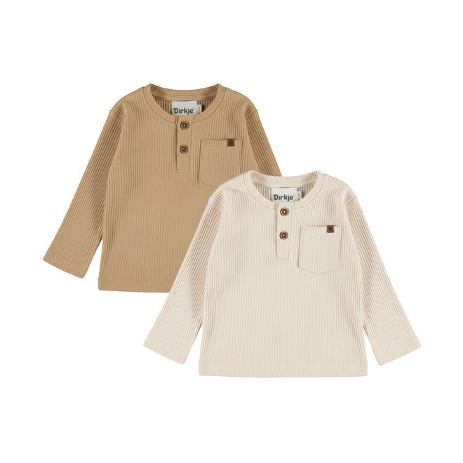 Dirkje jongens set longsleeve bruin off white
