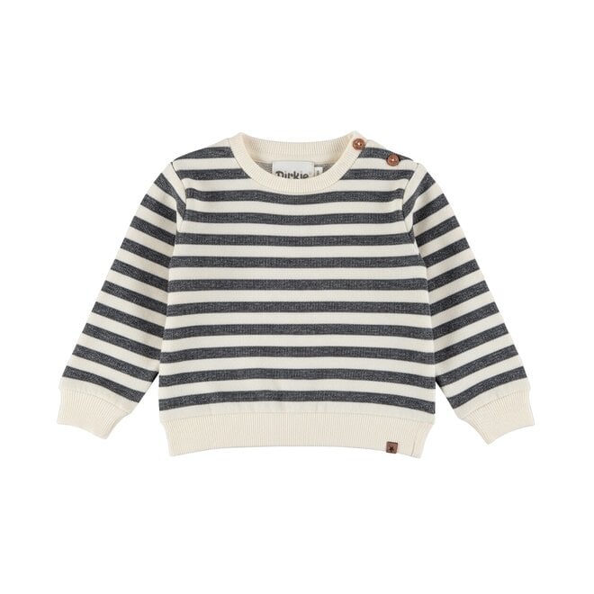 Dirkje jongens sweater off white gestreept