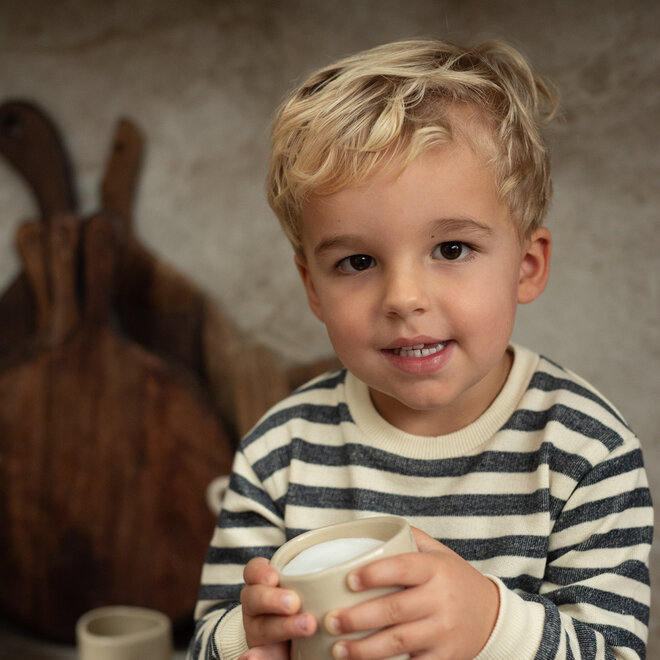 Dirkje jongens sweater off white gestreept