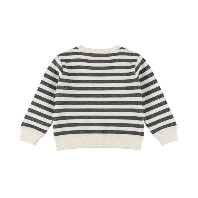 Dirkje Jungen-Sweatshirt, Off-White, gestreift
