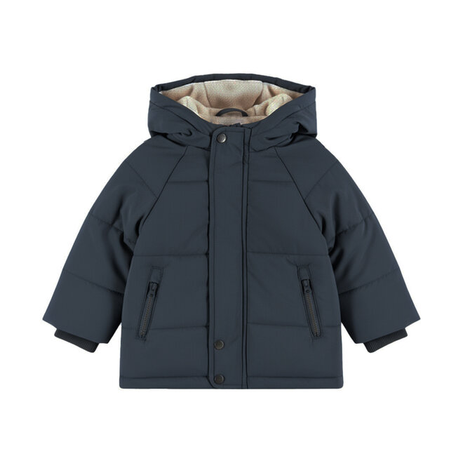 Dirkje boys’ winter coat, dark blue parka, water-repellent