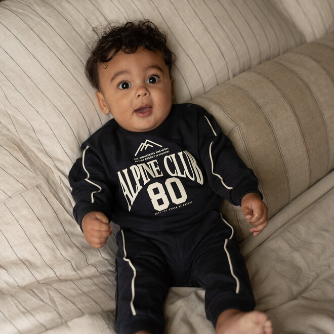 Dirkje boys’ set: loose-fit jumper and trousers, dark blue