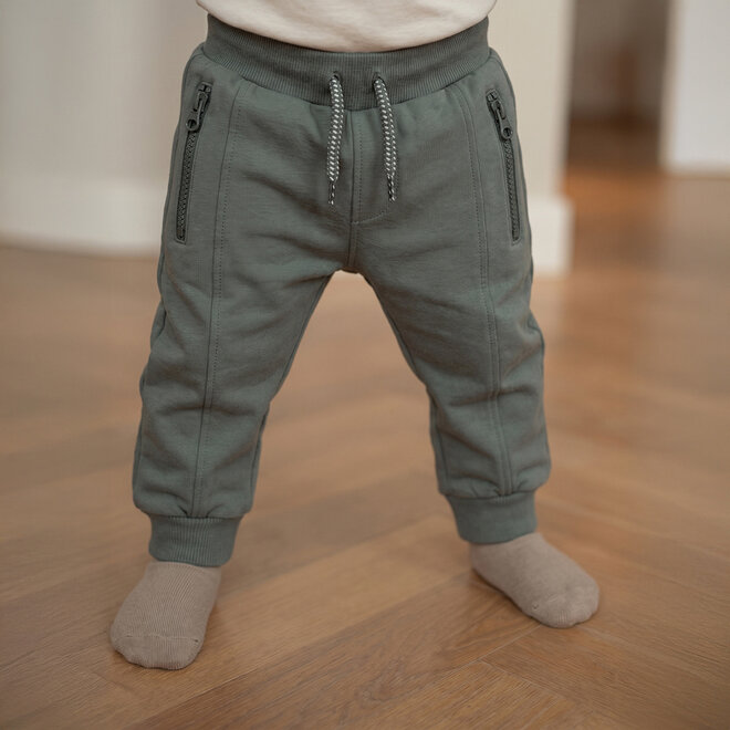 Dirkje boys’ jogging bottoms, dark green, zip