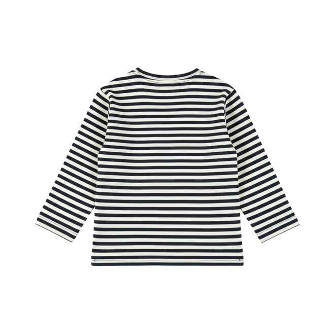 Dirkje Jungen-Langarmshirt dunkelblau-weiß gestreift