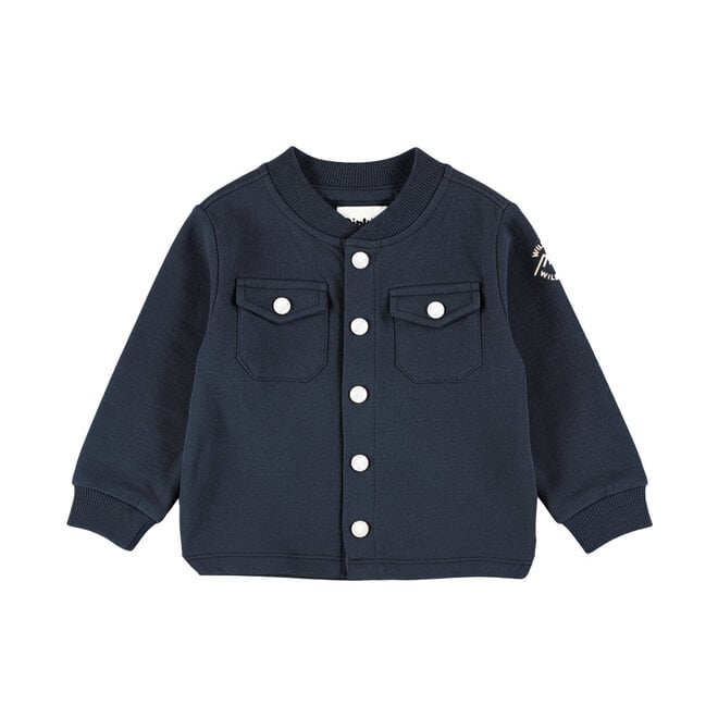 Dirkje boys’ cardigan, dark blue, buttons