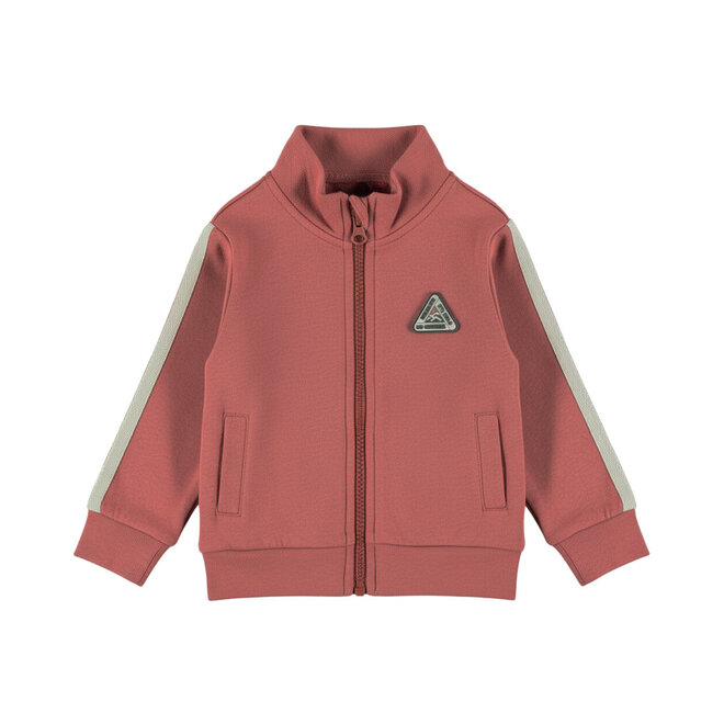Dirkje boys’ cardigan, rust-brown, zip