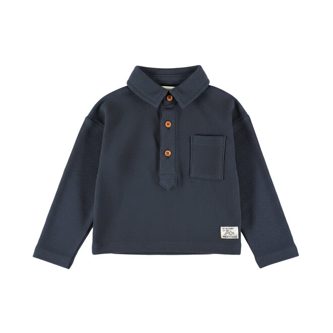 Dirkje jongens longsleeve polo donkerblauw