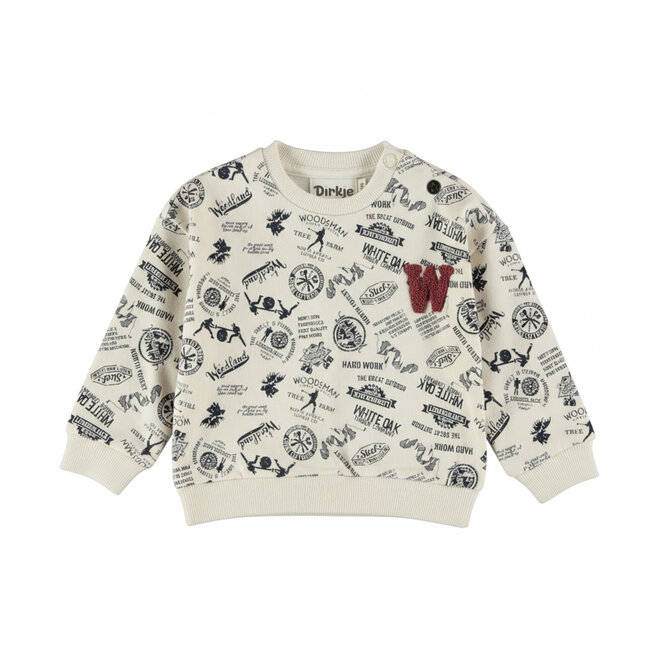 Dirkje boys’ jumper, off-white, woodland
