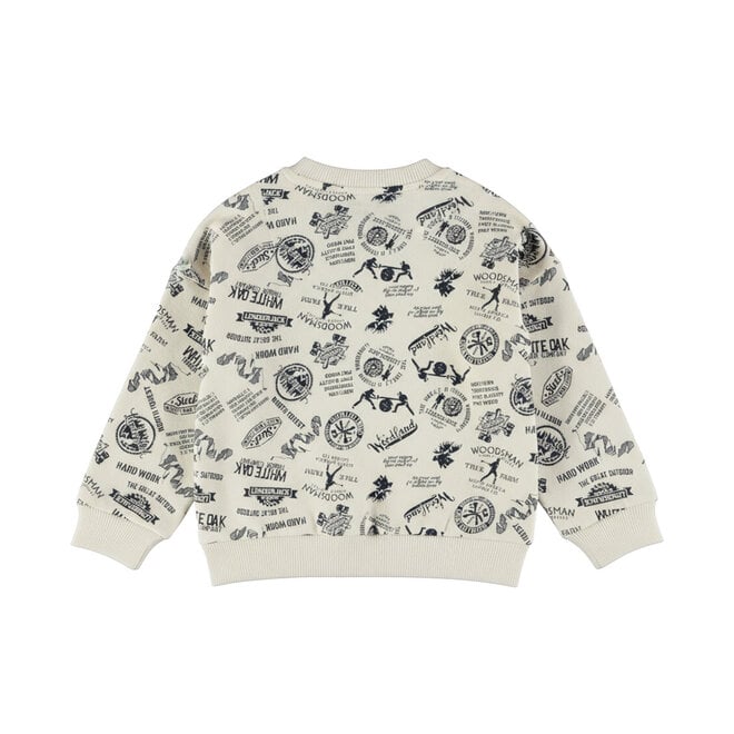 Dirkje boys’ jumper, off-white, woodland