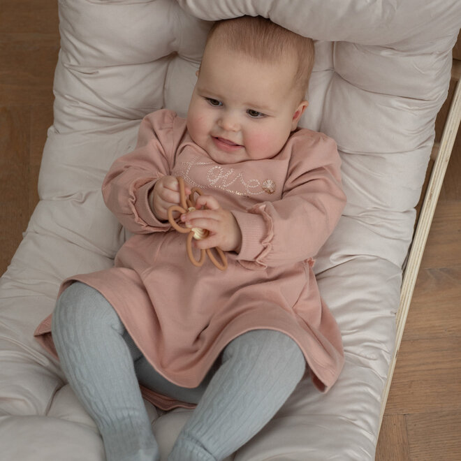 Dirkje girls’ dress, light pink with ‘love’