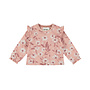 Dirkje Mädchen-Langarmshirt hellrosa mit Blumen und Rüschen