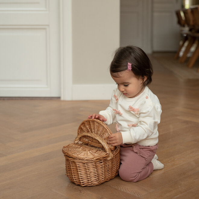 Dirkje meisjes joggingbroek oudroze ruffles zakjes