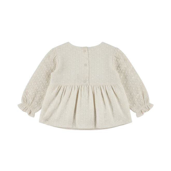 Dirkje girls’ blouse, off-white, floral pattern