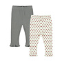 Dirkje Mädchen-Set, Leggings, grau, cremefarben, mit Herzchen