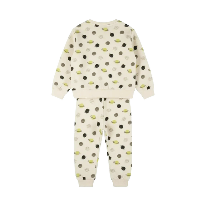 Dirkje jongens set trui joggingbroek beige planeet
