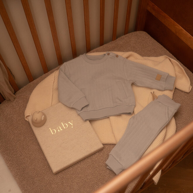 Dirkje boys’ set: grey jumper and ribbed tracksuit bottoms