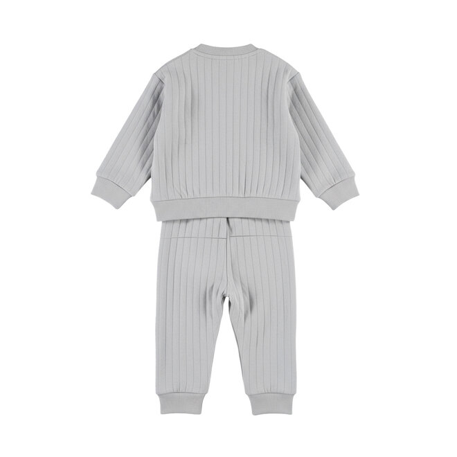 Dirkje Jungen-Set: grauer Pullover und Jogginghose mit Rippstrick
