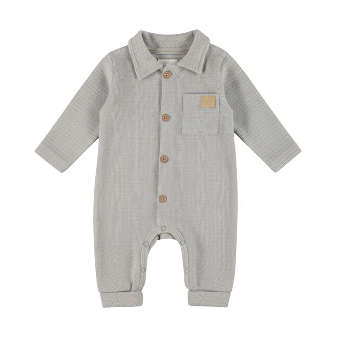 Dirkje boys’ romper suit: grey with collar