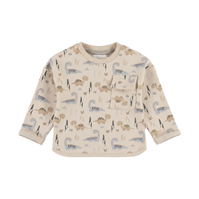 Dirkje jongens sweater beige dino zakje