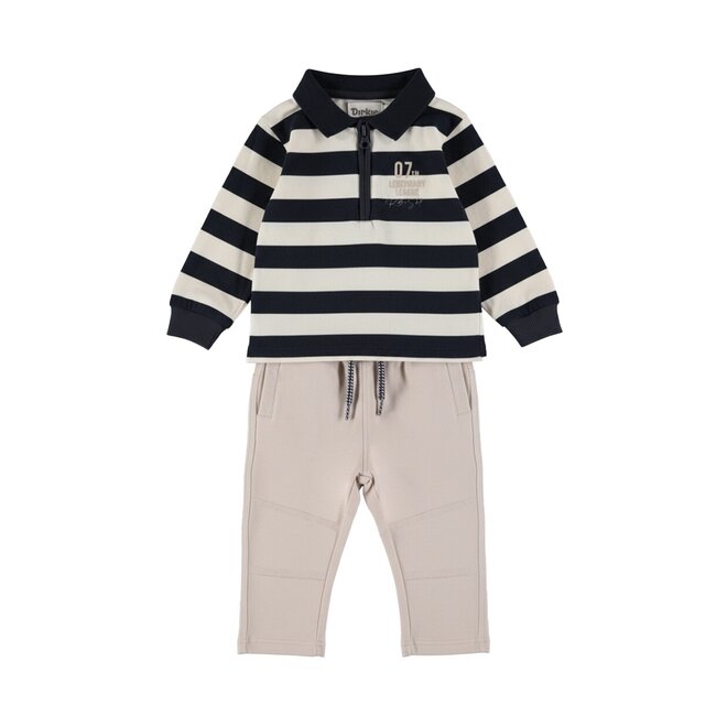 Dirkje boys’ set: polo shirt and trousers, dark blue