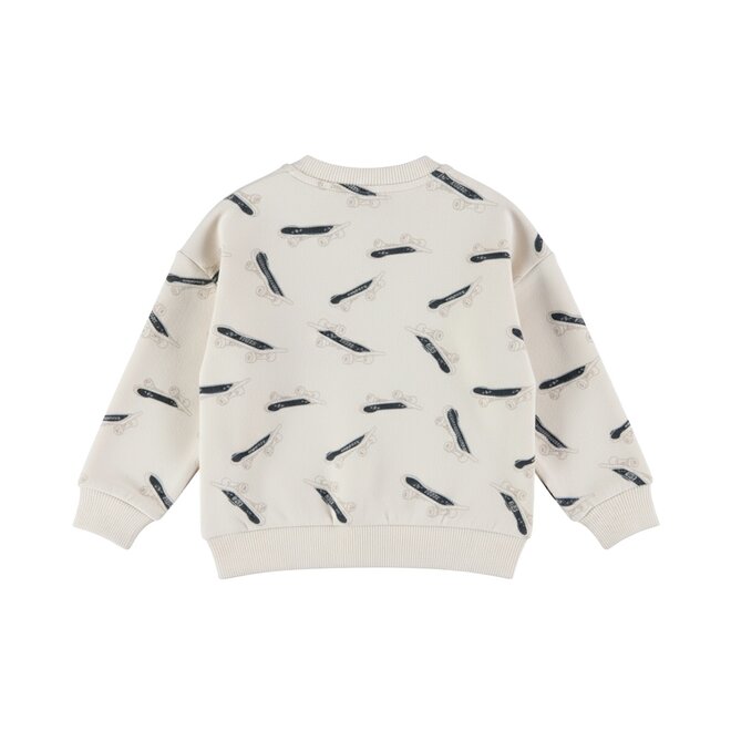 Dirkje jongens sweater off white skateboard