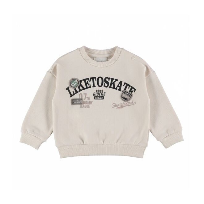 Dirkje boys’ loose-fit jumper, off-white, skate