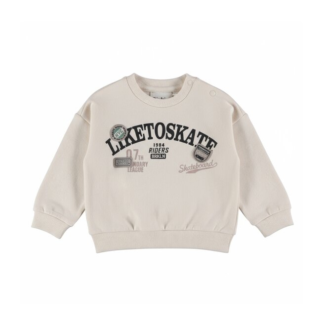 Dirkje jongens loose fit sweater off white skate