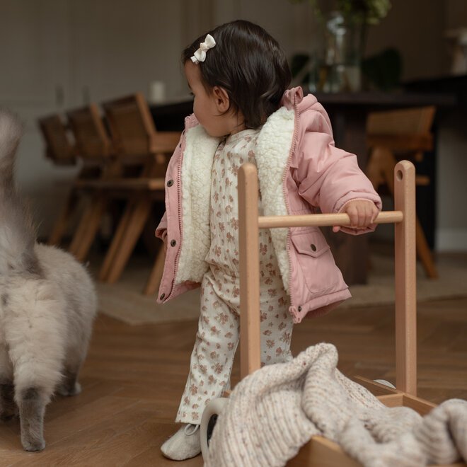 Dirkje Mädchen-Winterjacke, hellrosa, mit Rüschen, wasserabweisend