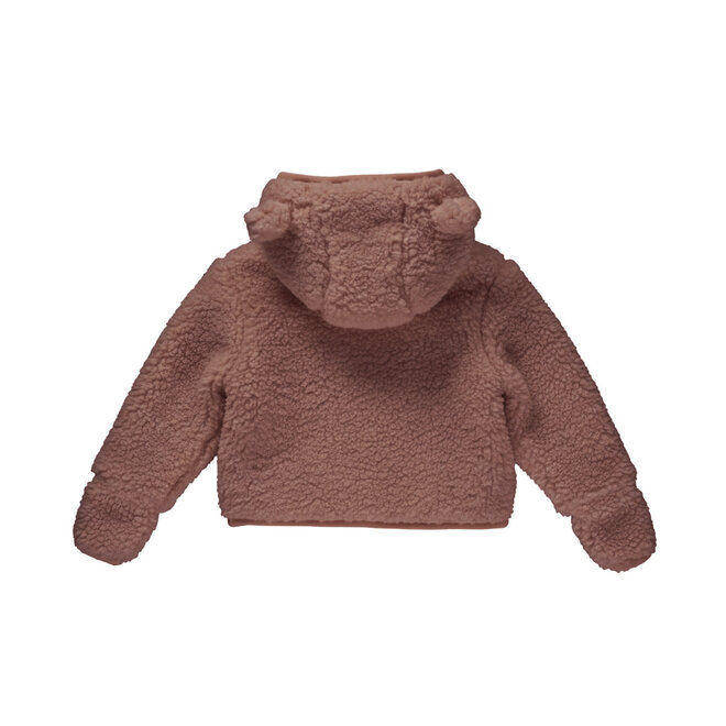 Dirkje Mädchen-Teddy-Jacke, altrosa, mit Kapuze