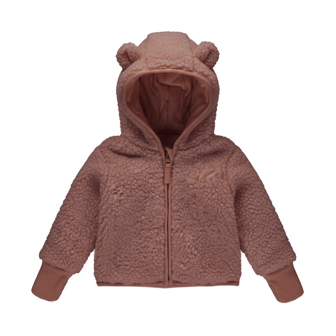 Dirkje Mädchen-Teddy-Jacke, altrosa, mit Kapuze