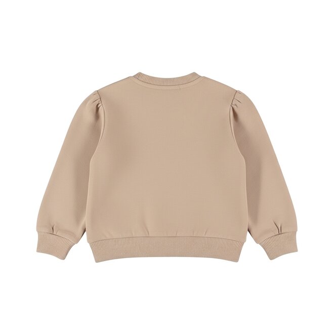 Dirkje girls’ jumper, taupe, floral