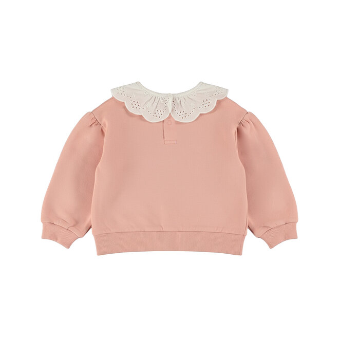 Dirkje girls’ jumper, light pink, collar