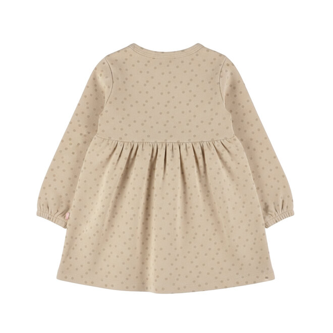 Dirkje Mädchen-Kleid beige mit Punkten und Rüschen