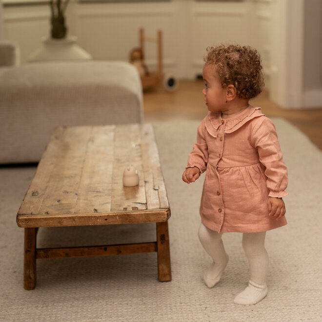 Dirkje girls’ dress, light pink, collar