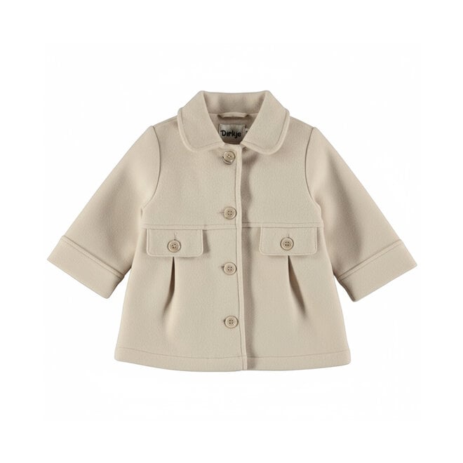 Dirkje meisjes winterjas beige met knopen