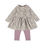 Dirkje meisjes set paars jurk legging bloemen