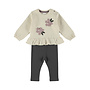 Dirkje meisjes set beige sweater broek bloemen