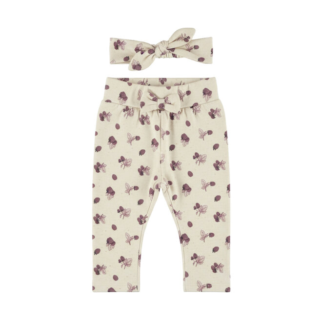 Dirkje Mädchen-Set: beige Hose, Haarband mit Beeren