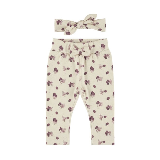 Dirkje Mädchen-Set: beige Hose, Haarband mit Beeren