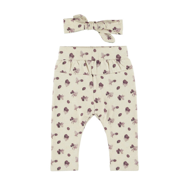 Dirkje Mädchen-Set: beige Hose, Haarband mit Beeren