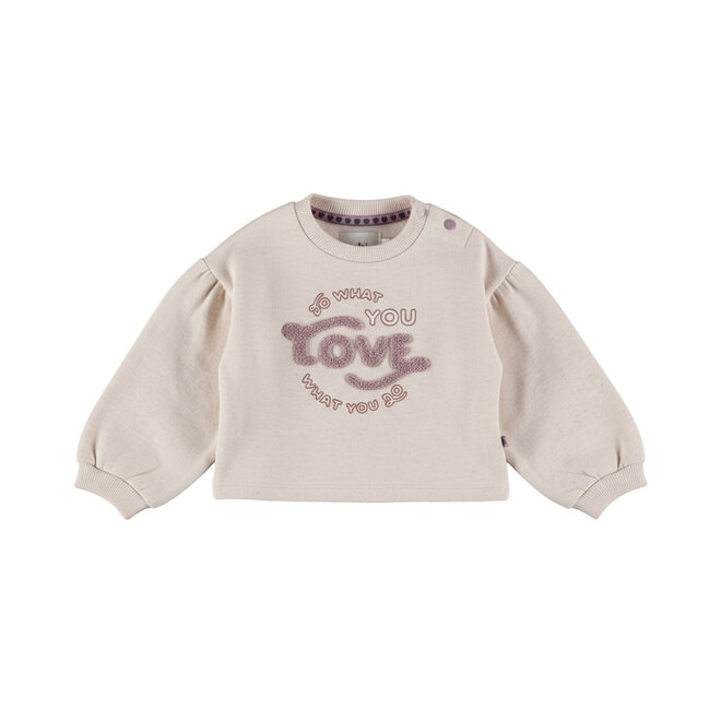 Dirkje meisjes sweater loose fit beige love