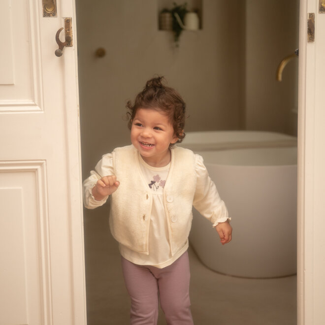 Dirkje meisjes bodywarmer off white teddy